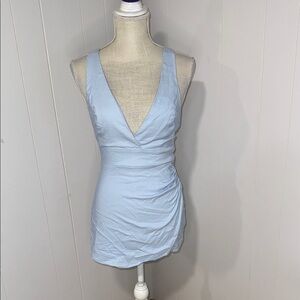 Blue Blush Light Blue Sleeveless Romper